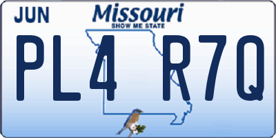 MO license plate PL4R7Q