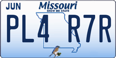MO license plate PL4R7R