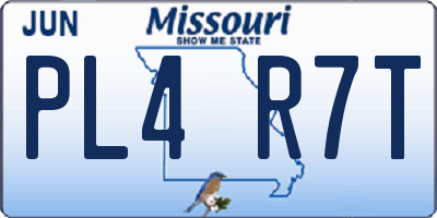 MO license plate PL4R7T