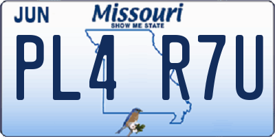 MO license plate PL4R7U