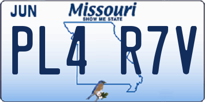 MO license plate PL4R7V
