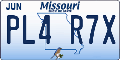 MO license plate PL4R7X