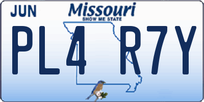 MO license plate PL4R7Y