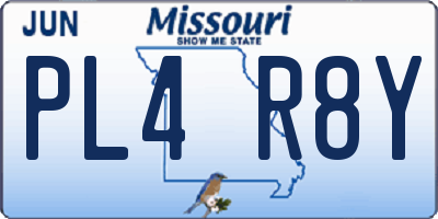 MO license plate PL4R8Y