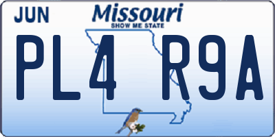MO license plate PL4R9A
