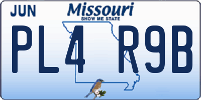 MO license plate PL4R9B
