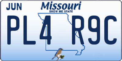 MO license plate PL4R9C