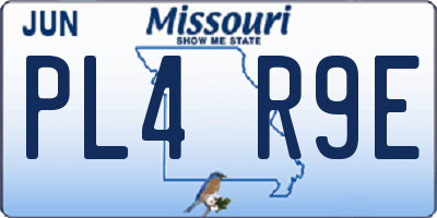 MO license plate PL4R9E