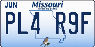 MO license plate PL4R9F