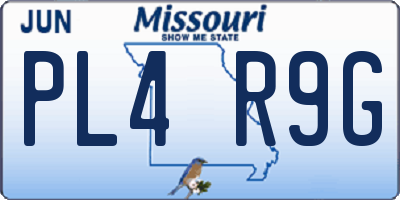 MO license plate PL4R9G