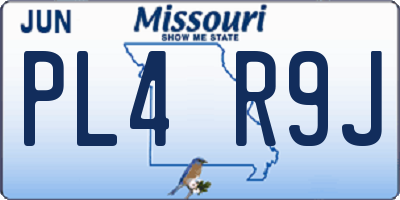 MO license plate PL4R9J