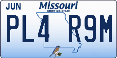 MO license plate PL4R9M