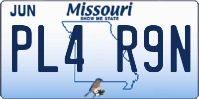 MO license plate PL4R9N