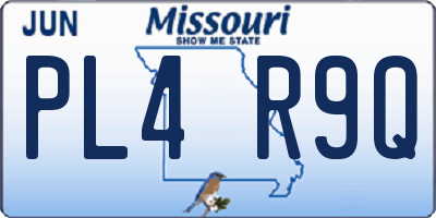 MO license plate PL4R9Q