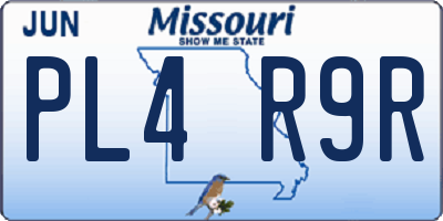MO license plate PL4R9R