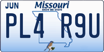 MO license plate PL4R9U