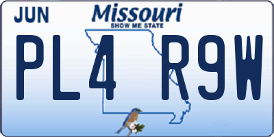 MO license plate PL4R9W