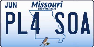 MO license plate PL4S0A