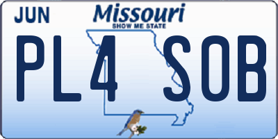MO license plate PL4S0B