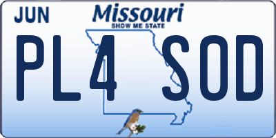MO license plate PL4S0D