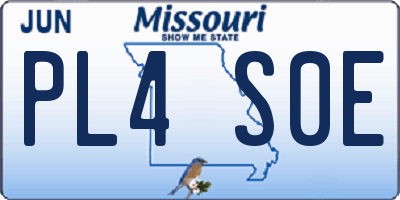 MO license plate PL4S0E