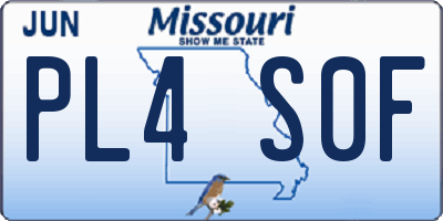 MO license plate PL4S0F