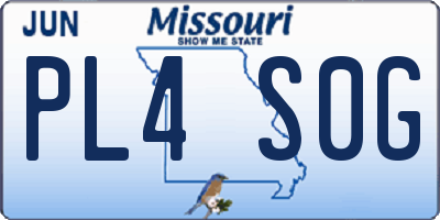MO license plate PL4S0G