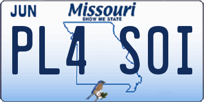 MO license plate PL4S0I