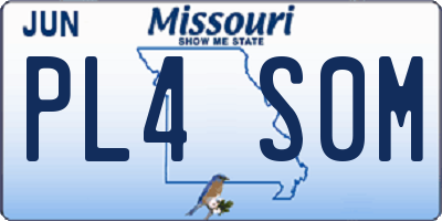 MO license plate PL4S0M