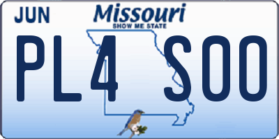 MO license plate PL4S0O