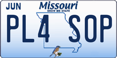 MO license plate PL4S0P