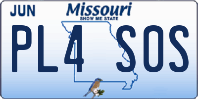 MO license plate PL4S0S