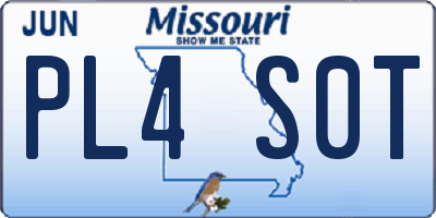 MO license plate PL4S0T