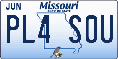 MO license plate PL4S0U