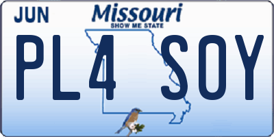 MO license plate PL4S0Y