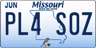 MO license plate PL4S0Z