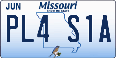 MO license plate PL4S1A