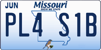 MO license plate PL4S1B