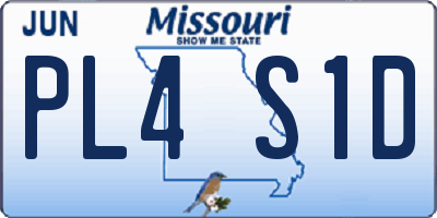 MO license plate PL4S1D