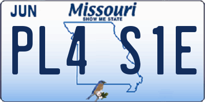 MO license plate PL4S1E