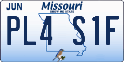 MO license plate PL4S1F