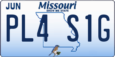 MO license plate PL4S1G