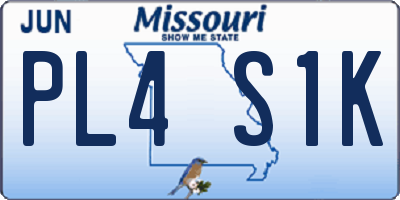 MO license plate PL4S1K