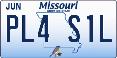 MO license plate PL4S1L