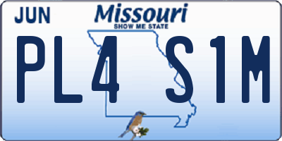 MO license plate PL4S1M