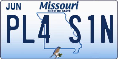 MO license plate PL4S1N