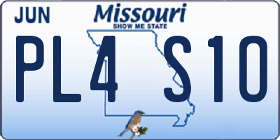 MO license plate PL4S1O