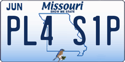 MO license plate PL4S1P
