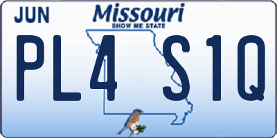 MO license plate PL4S1Q