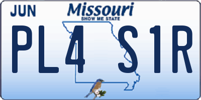 MO license plate PL4S1R